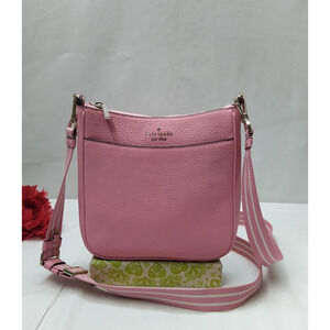 Kate Spade New York Pink Leather Zipper Crossbody Bag